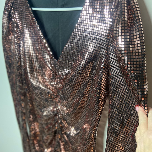 Zara Metallic Sequin Dress - Picture 2 of 7